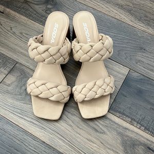 NWOT Soda Braided Heeled Sandals